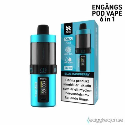 N ONE 6in1 Kit | Blue Raspberry  6*2ml | Engångsvape | 14mg | 1pack