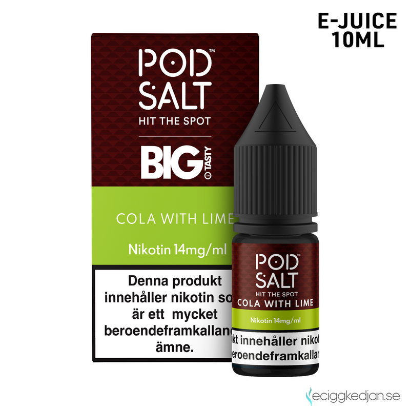 Pod Salt Fusion | Cola With Lime | 10ml E-Juice | OBS!! Kort/Utgånget Datum