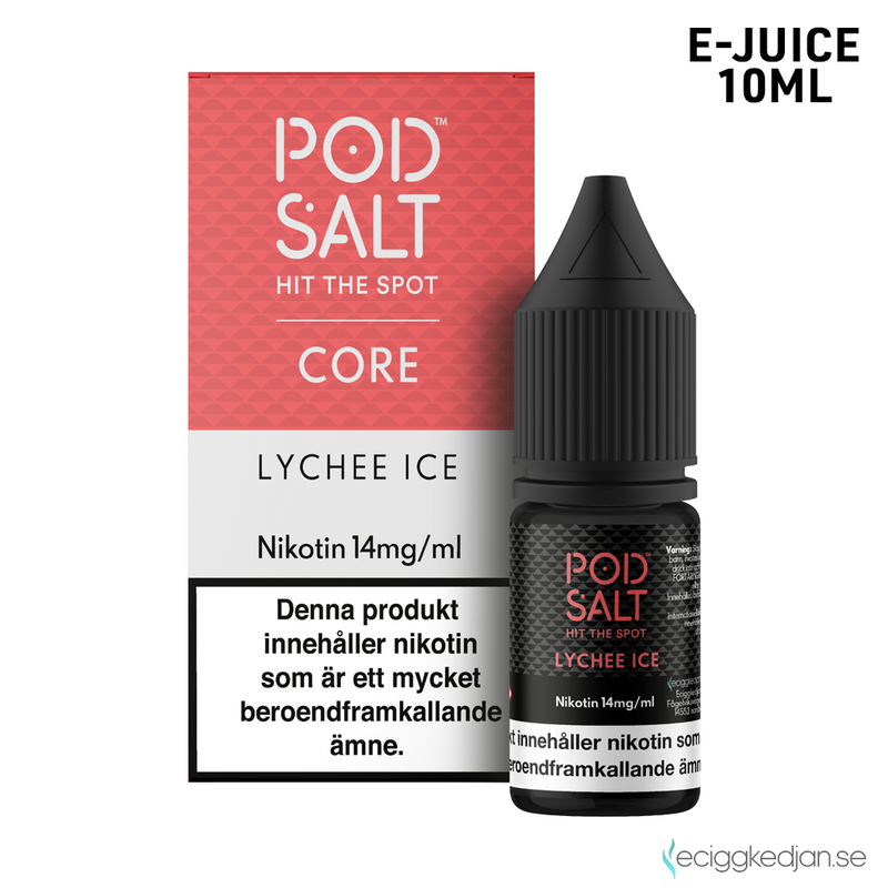 Pod Salt Core | Lychee Ice | 10ml E-Juice | OBS!! Kort/Utgånget Datum