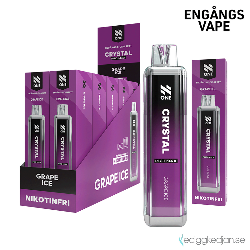N One Crystal ZERO | Grape Ice | Engångsvape | 10pack