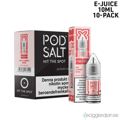 Pod Salt Nexus | Red Gummy Bear | 10ml E-Juice | 10pack