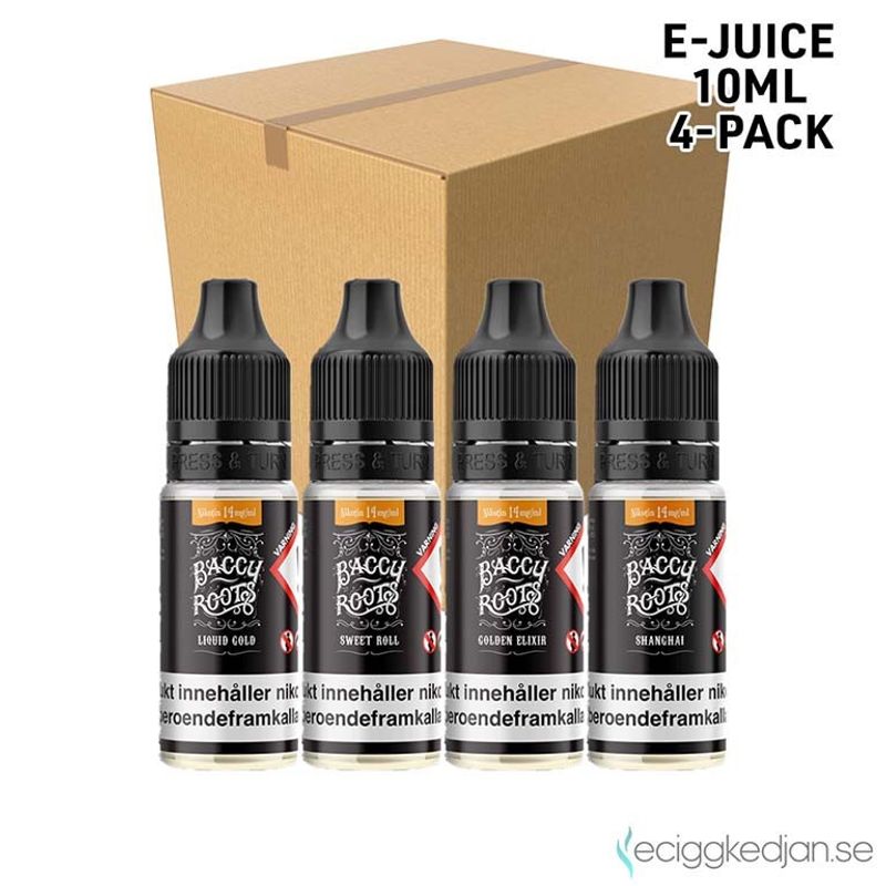 Baccy Roots 14mg Nikotinsalt | Komplett Pack | 4*1