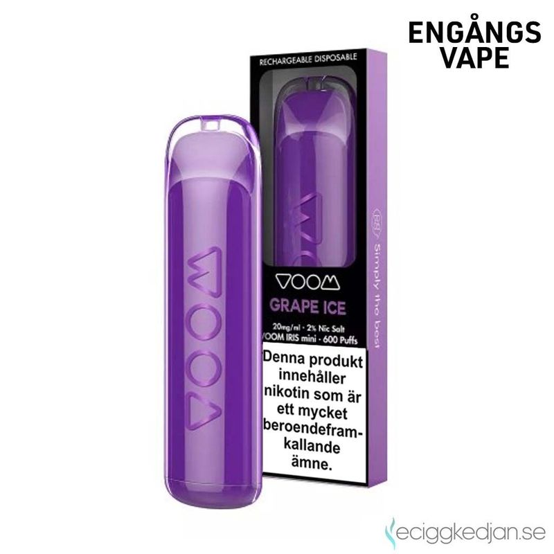 Voom Iris | Grape Ice | Engångsvape | OBS!! Utgånget Datum