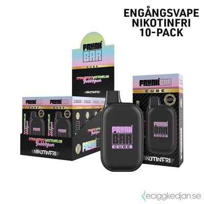 Frunk Bar Cube ZERO | Strawberry Watermelon Bubblegum | Nikotinfri Engångsvape | 10pack