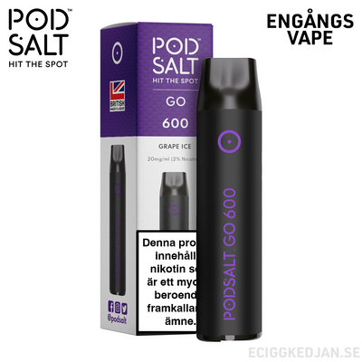 Pod Salt GO 600 | Grape Ice | Engångsvape  | OBS!! Utgånget Datum