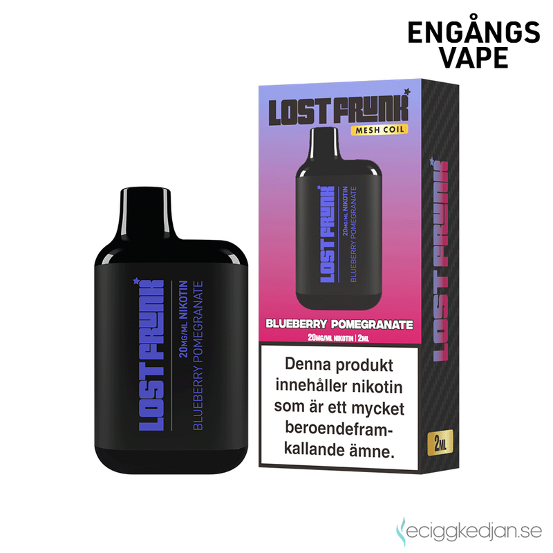 Lost Frunk | Blueberry Pomegranate | Engångsvape | 20mg | OBS!! Kort Datum / Utgånget Datum