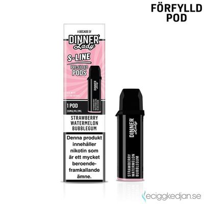 Dinner Lady S-Line Pod | Strawberry Watermelon Bubblegum | Förfylld Pod