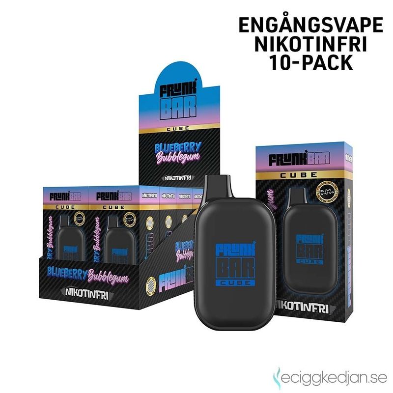 Frunk Bar Cube ZERO | Blueberry Bubblegum | Nikotinfri Engångsvape | 10pack