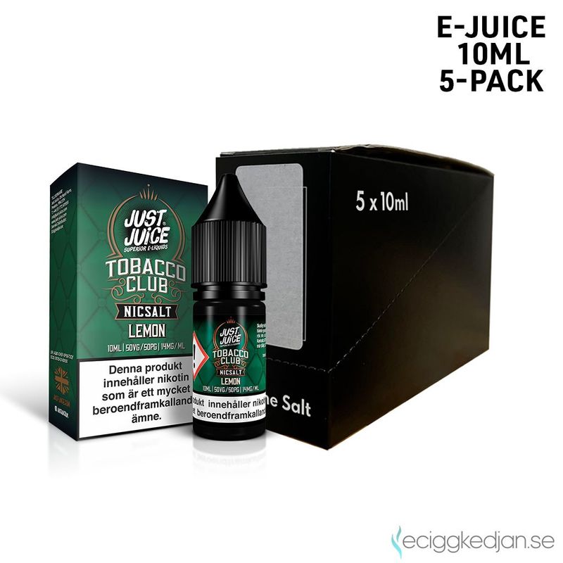 Just Juice Tobacco Club | Lemon | 10ml E-Juice | 5pack
