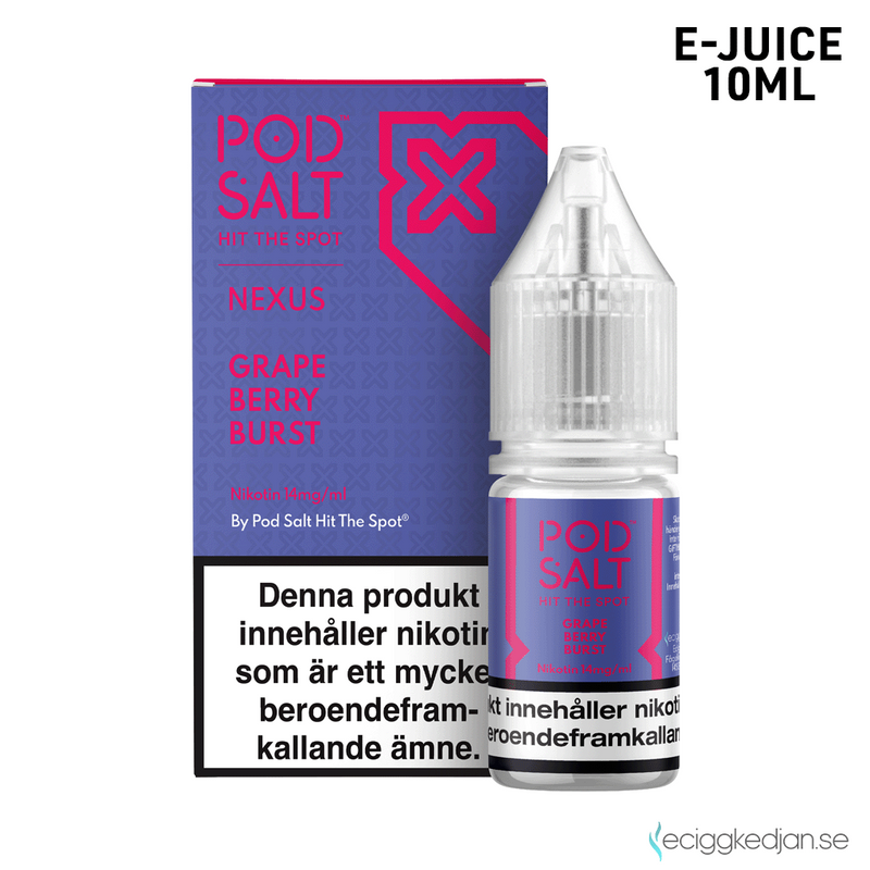 Pod Salt Nexus | Grape Berry Burst | 10ml E-Juice | OBS!! Kort/Utgånget Datum