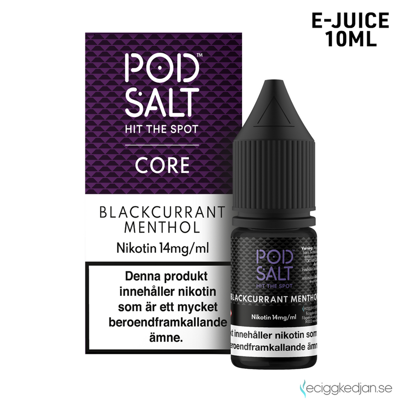 Pod Salt Core | Blackcurrant Menthol | 10ml E-Juice | OBS!! Kort/Utgånget Datum