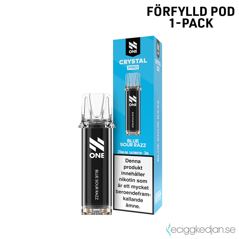 N One Crystal PRO | Blue Sour Razz | Förfylld Pod