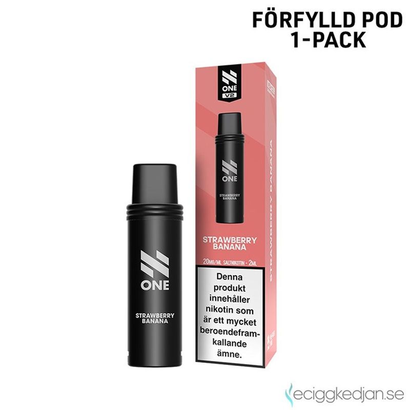 N One Pod V2 | Strawberry Banana | Förfylld Pod