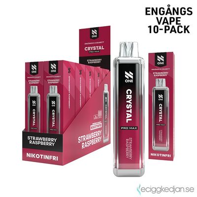 N One Crystal ZERO | Strawberry Raspberry | Engångsvape | 10pack