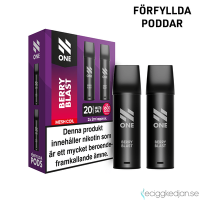 N One Mesh Pod V1 | Berry Blast | 1600 Puff per 2pack | Inkl 1st Batteri | OBS!! Kort Datum/Utgånget Datum