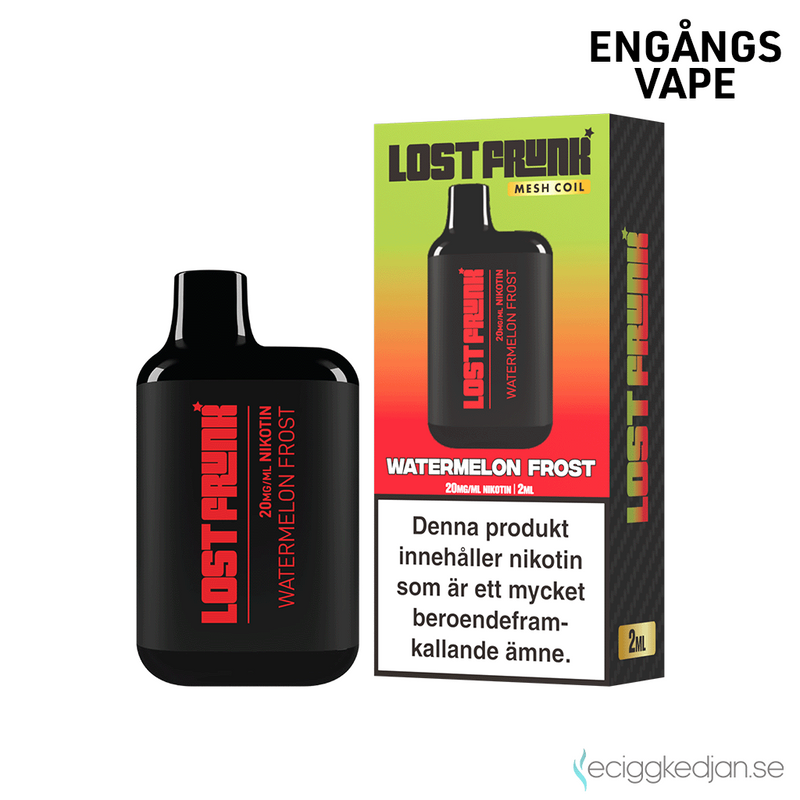 Lost Frunk | Watermelon Frost | Engångsvape | 20mg | OBS!! Kort Datum / Utgånget Datum