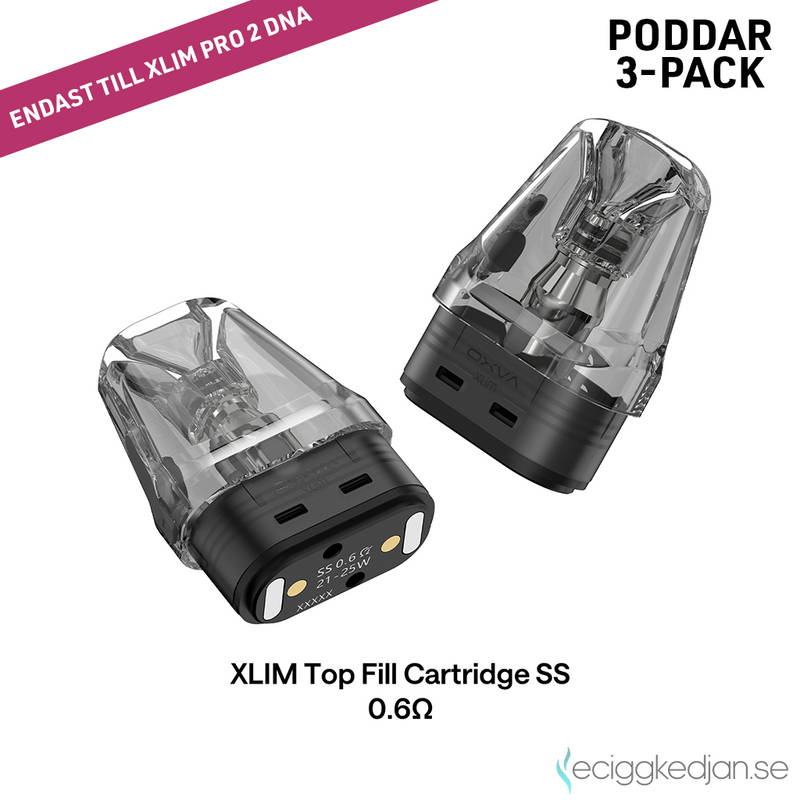 Oxva | Xlim Top Fill Cartridge Stainless Steel 2ml | 3pack