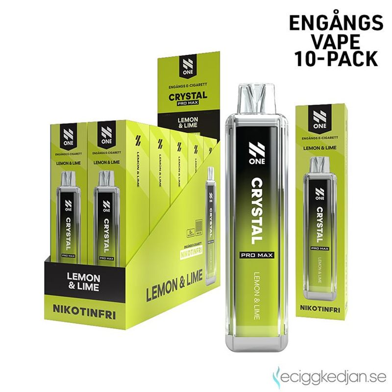 N One Crystal ZERO | Lemon Lime | Engångsvape | 10pack