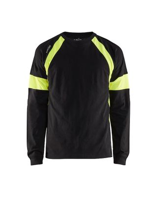 3520 Långärmad t-shirt med varsel Gul/Svart