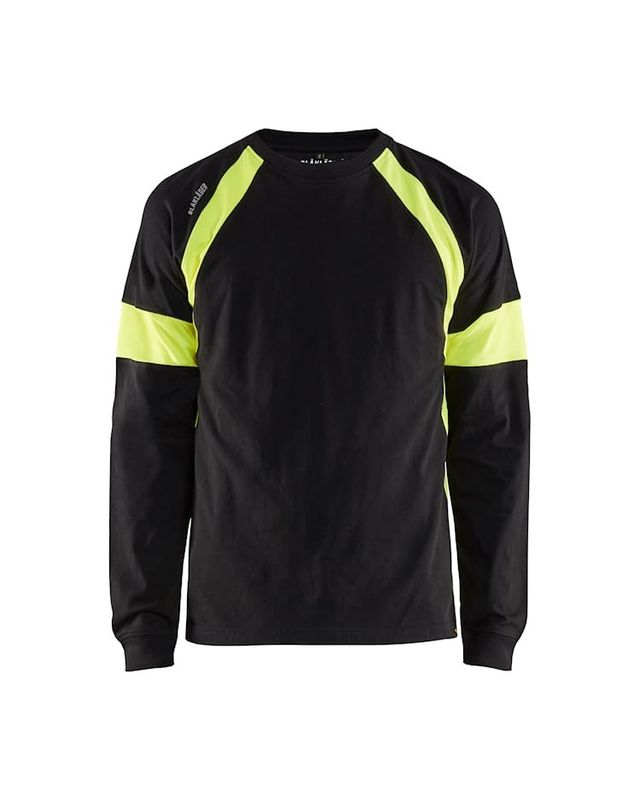 3520 Långärmad t-shirt med varsel Gul/Svart