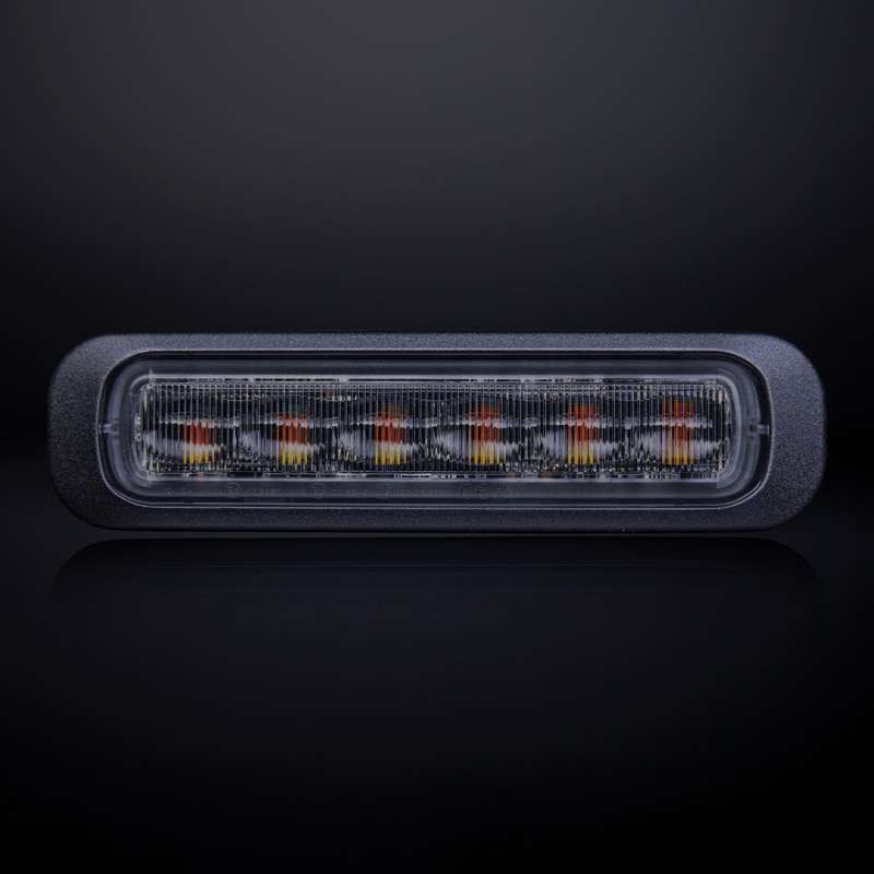 DARK KNIGHT RIKTAT BLIXTLJUS ORANGE 6 LED MÖRKTONAT LINS