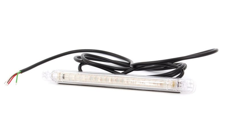 Fiberoptisk Bak/Broms/Blinkers,237mm lång 12-24V Vitt glas