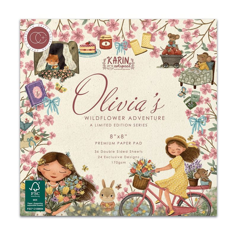 Pappersblock - 20x20cm - Olivias Wildflower Adventure