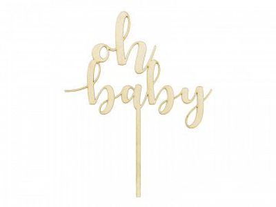 Cake Topper - Oh Baby - Trä