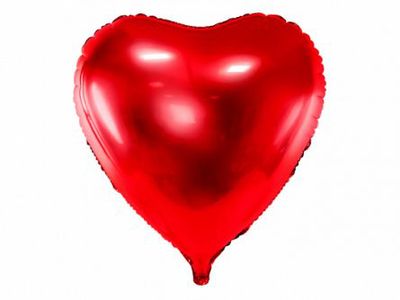 Folieballong - Hjärta - Röd