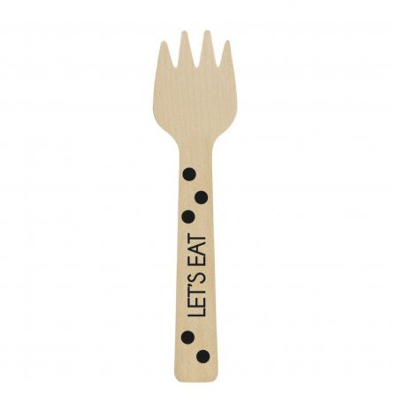 Träbestick - Gaffel - Mini - Svart
