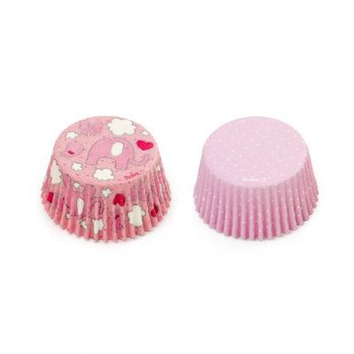 Muffinsformar - Elefanter & Prickar - Rosa