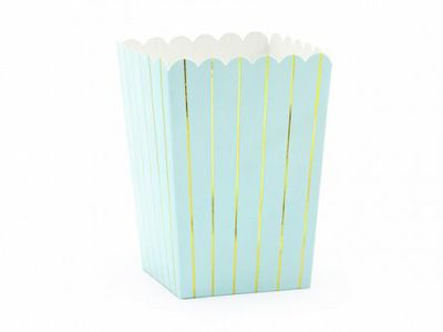 Popcornask - Stripes - Ljusblå/Guld