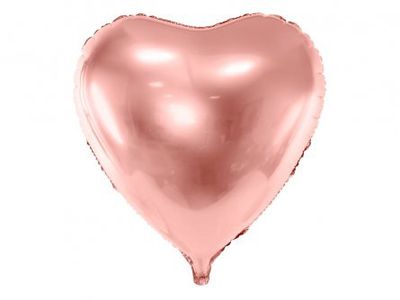 Folieballong - Hjärta - Roséguld