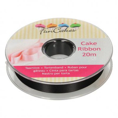 Satinband - Svart - FunCakes - 15mm