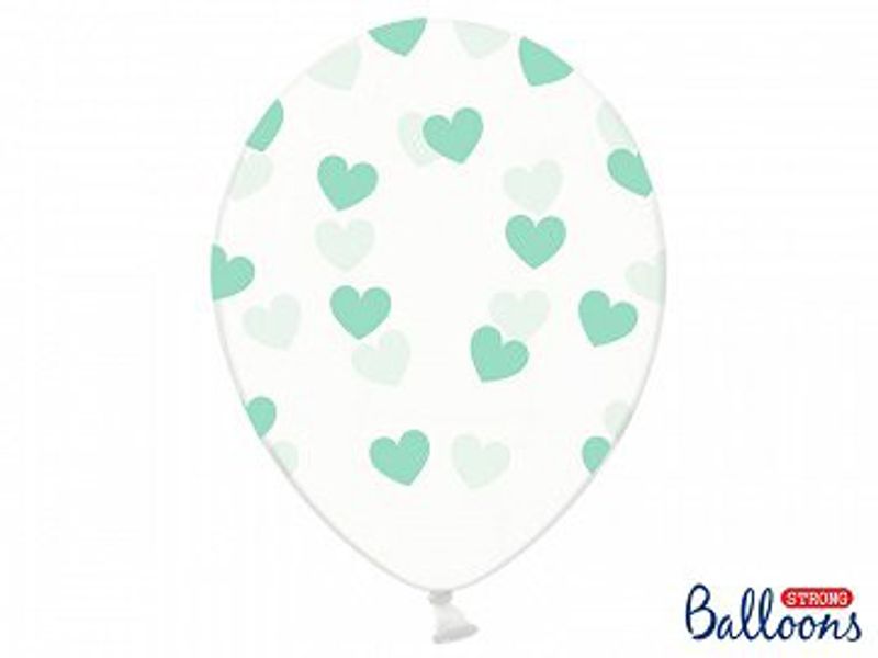 Ballonger - Clear - Mint hjärtan