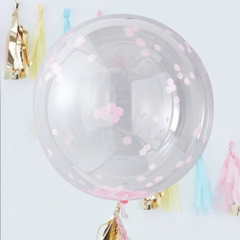 Jätteballong - Konfetti - Rosa**