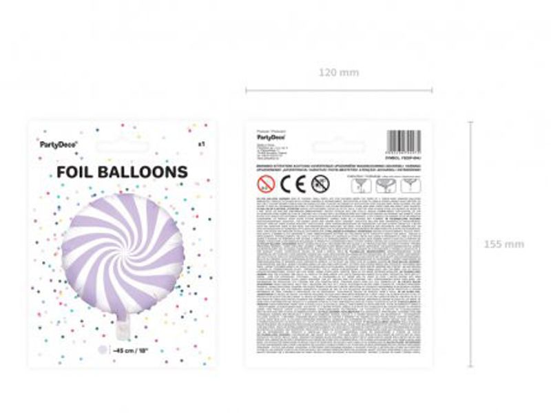 Folieballong - Swirl - Ljuslila