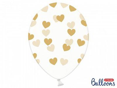 Ballonger - Clear - Guldhjärtan - 50-pack**
