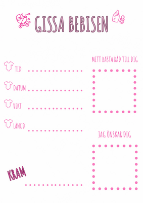 Gissa Bebis Babyshower Brett Urval Snabb Leverans