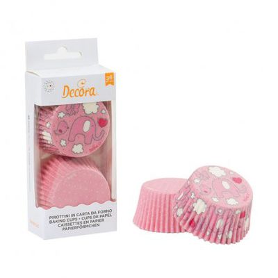 Muffinsformar - Elefanter & Prickar - Rosa