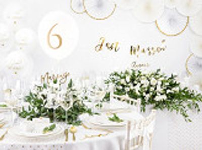 Ballonger - Just Married - Vit/Guld - 50-pack