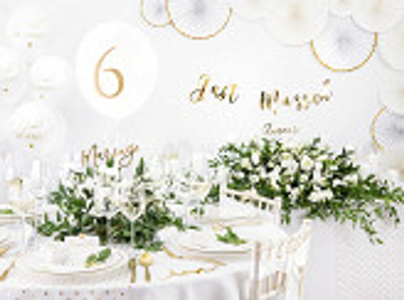 Ballonger - Just Married - Vit/Guld - 50-pack