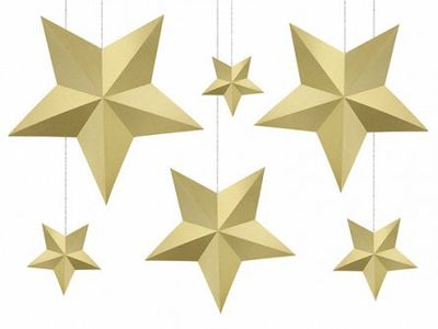 Hängande dekoration - Stjärnor - Guld