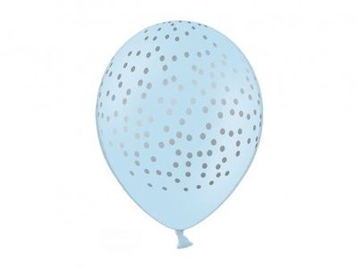 Ballonger - Dots - Blå/Silver - 50-pack**
