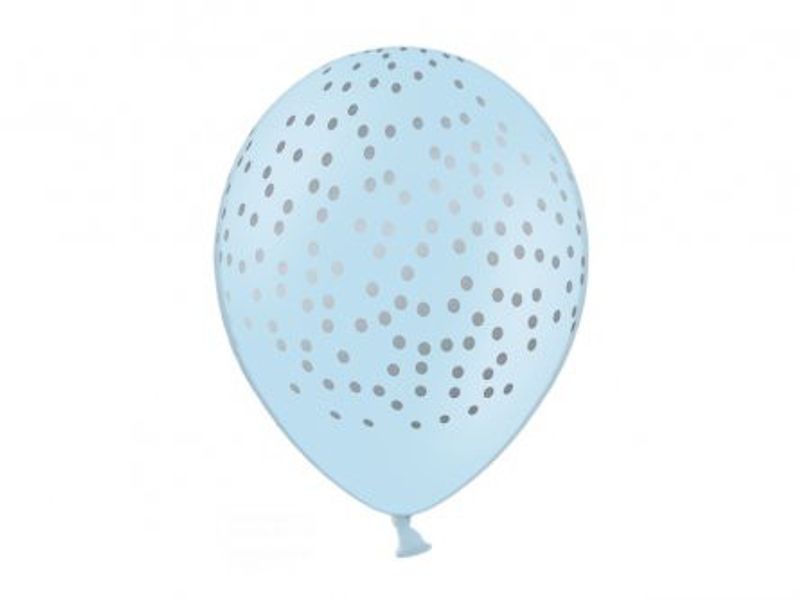 Ballonger - Dots - Blå/Silver - 50-pack**