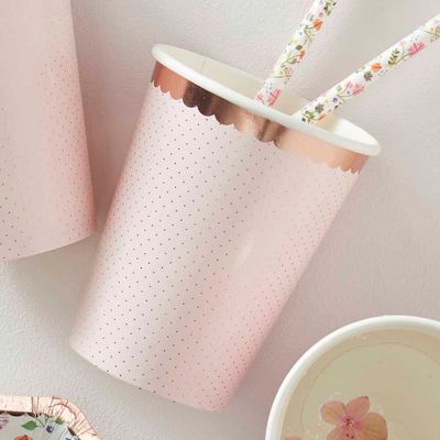 Pappmuggar - Ditsy Floral - Polka Dot