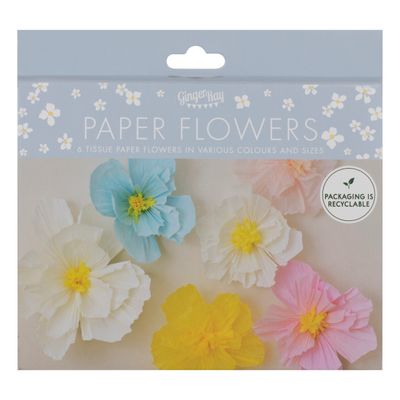 Tissue paper flower dekoration DIY 6 st