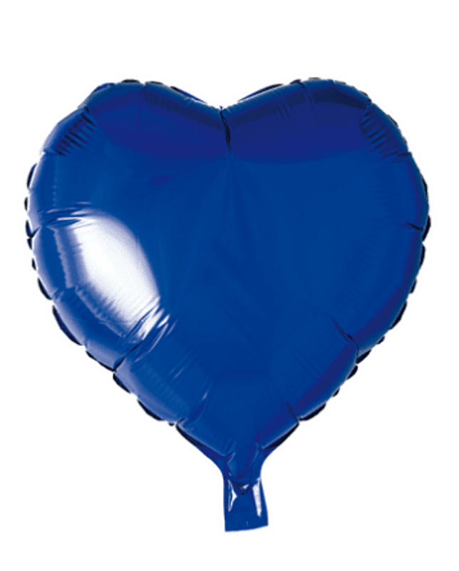 Folieballong - Hjärta - Blå