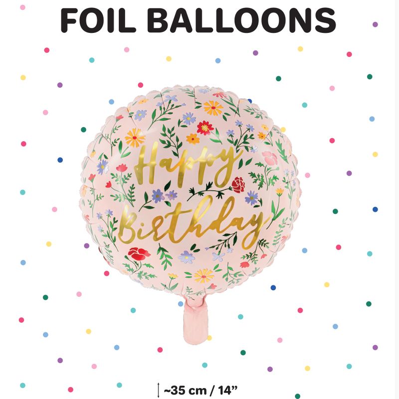 Folieballong Happy Birthday mönster