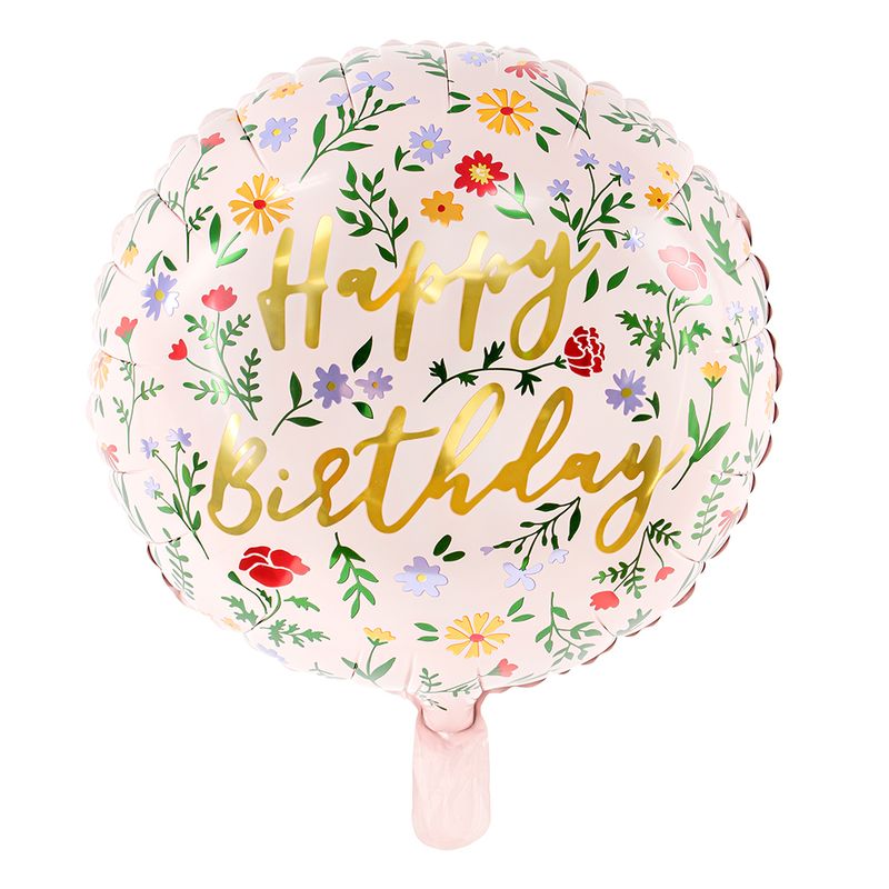 Folieballong Happy Birthday mönster